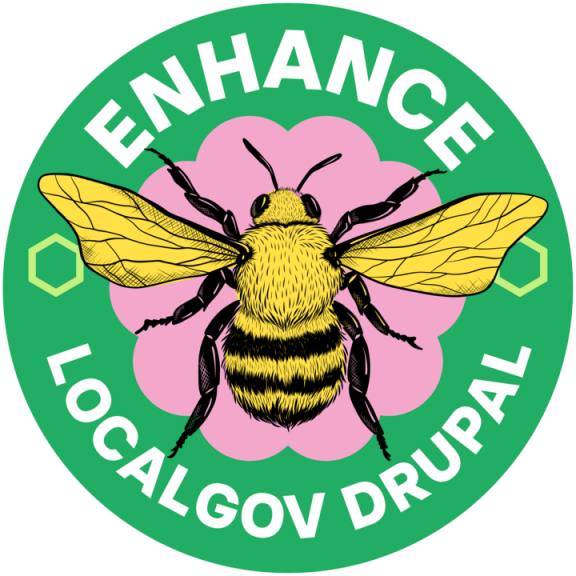 enhance -localgov drupal mission patch with a picture of a bee