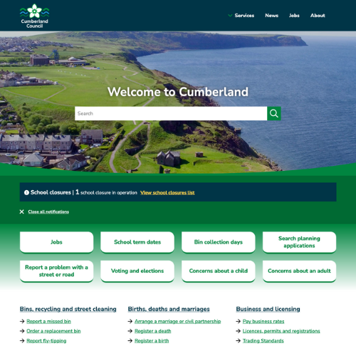 Cumberland homepage