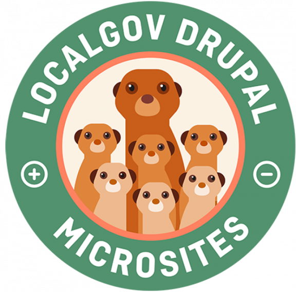 mission patch. microsites. localgov drupal. family of meerkats