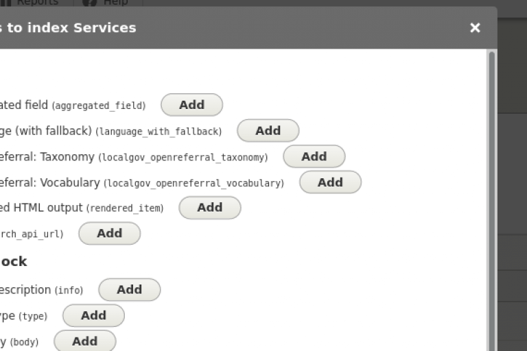 search API index