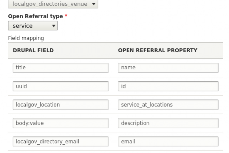 Mapping configuration edit page