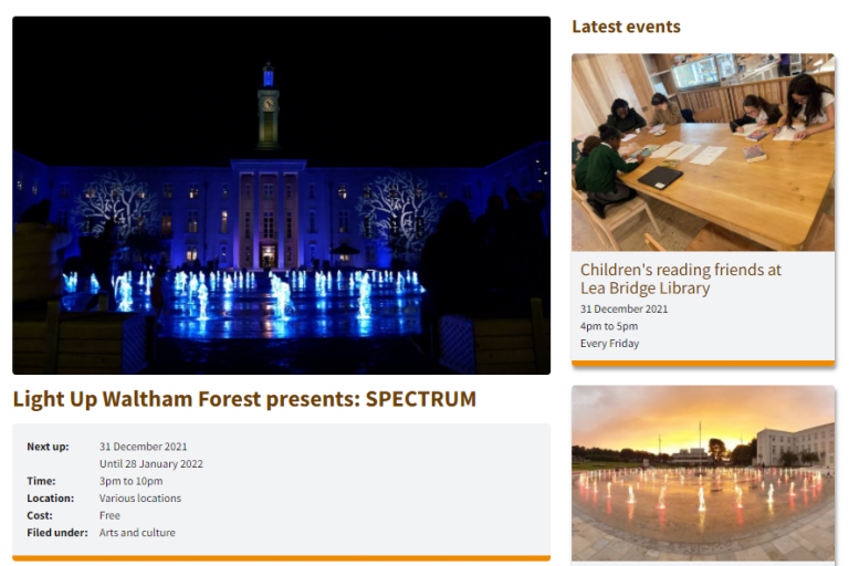 Event listing