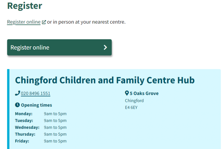 Registration page for schools