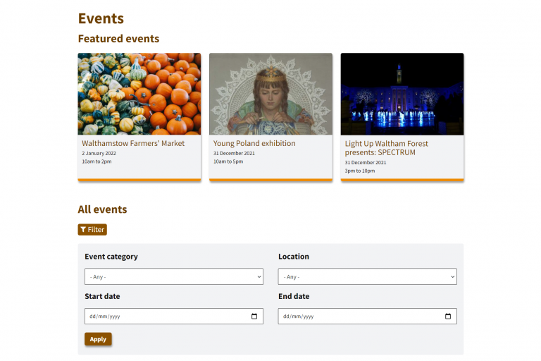 events page