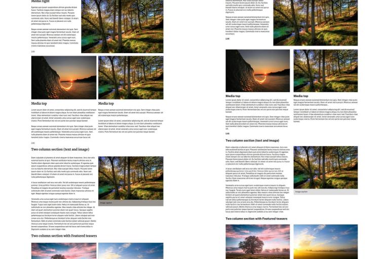 comparison of microsites homepage